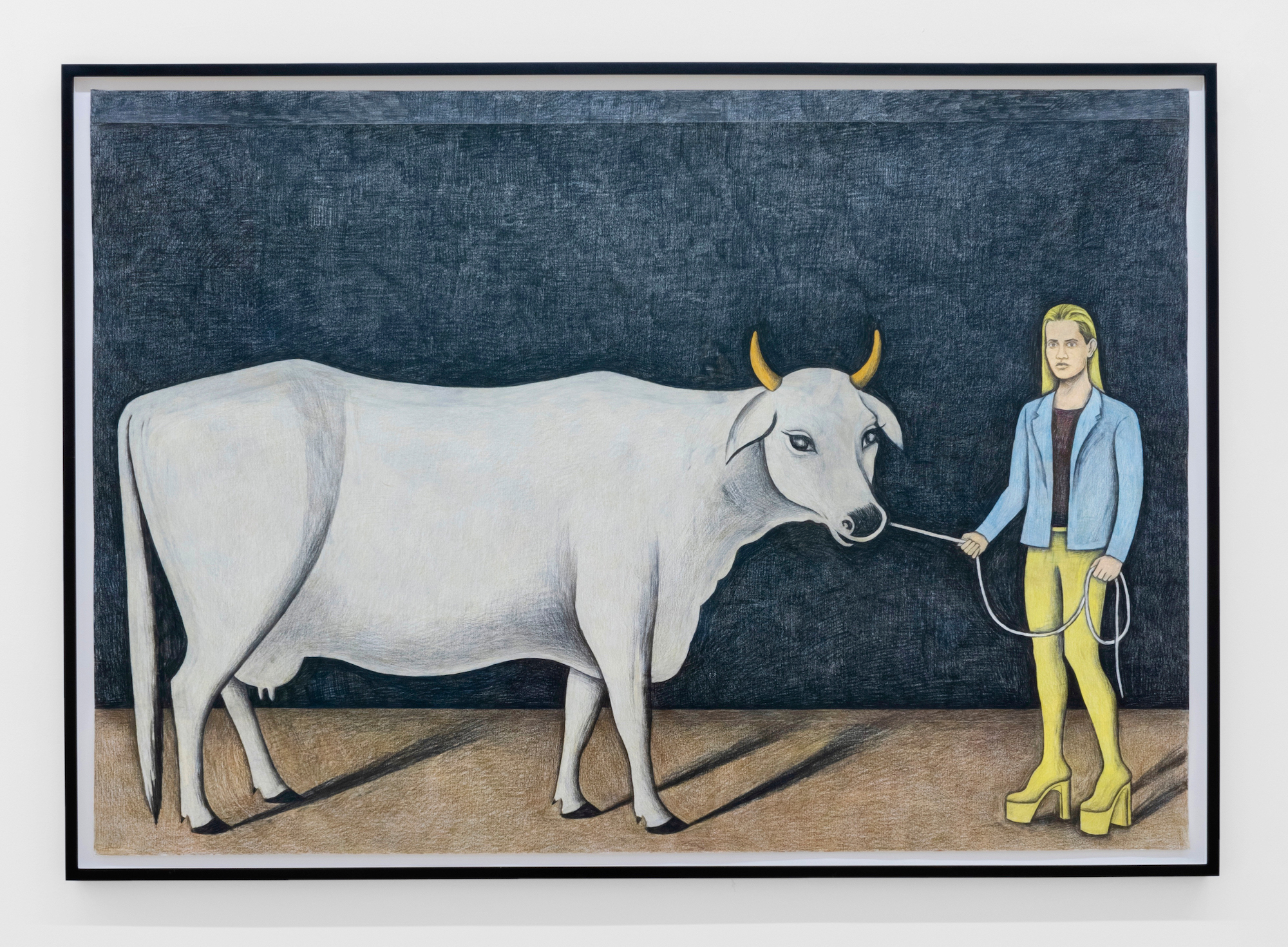 Black Wall I, 2024, coloured pencil on paper, 95 x 136 cm