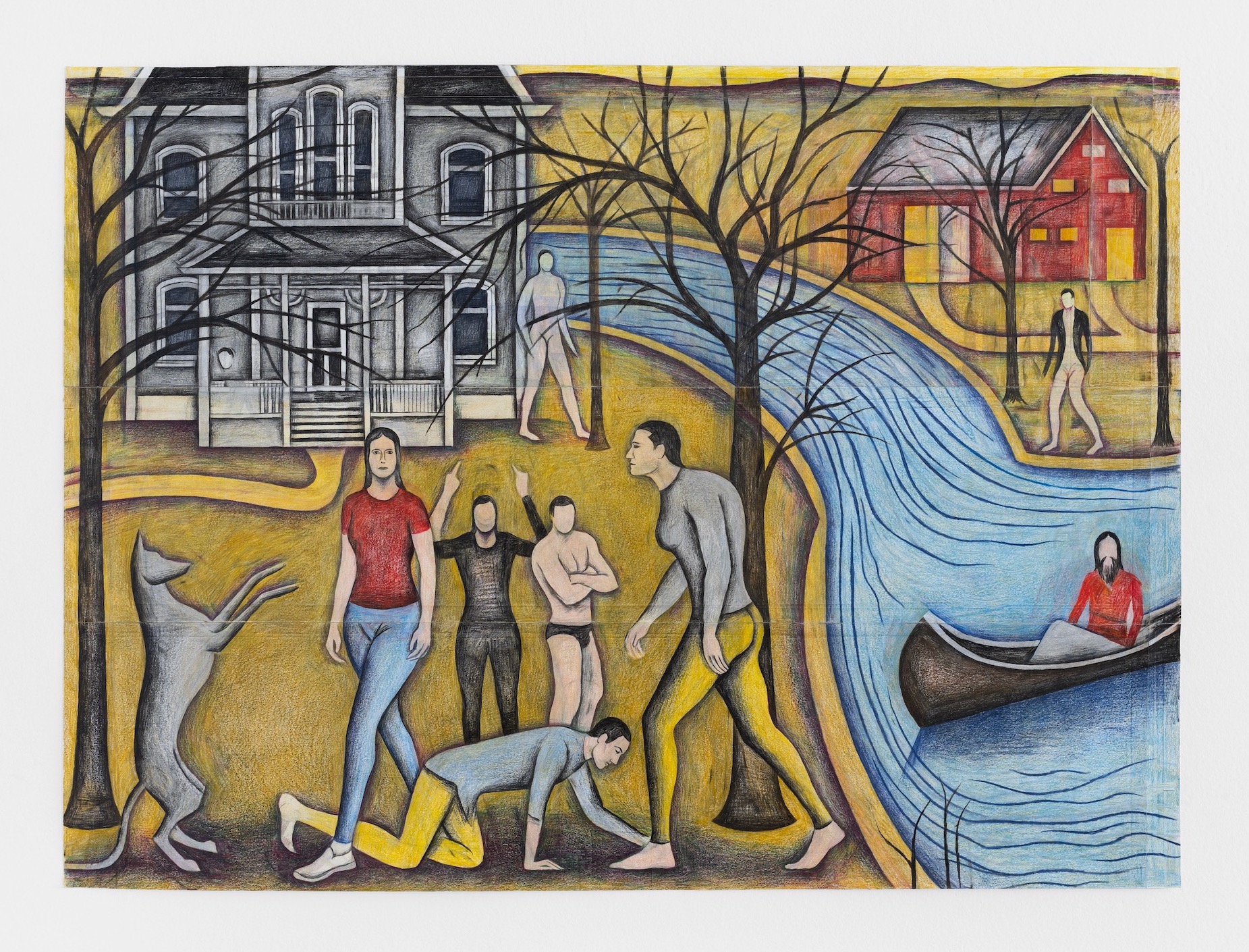 Yellow Landscape, 2024, coloured pencil on paper, 74,5 x 102,5 cm