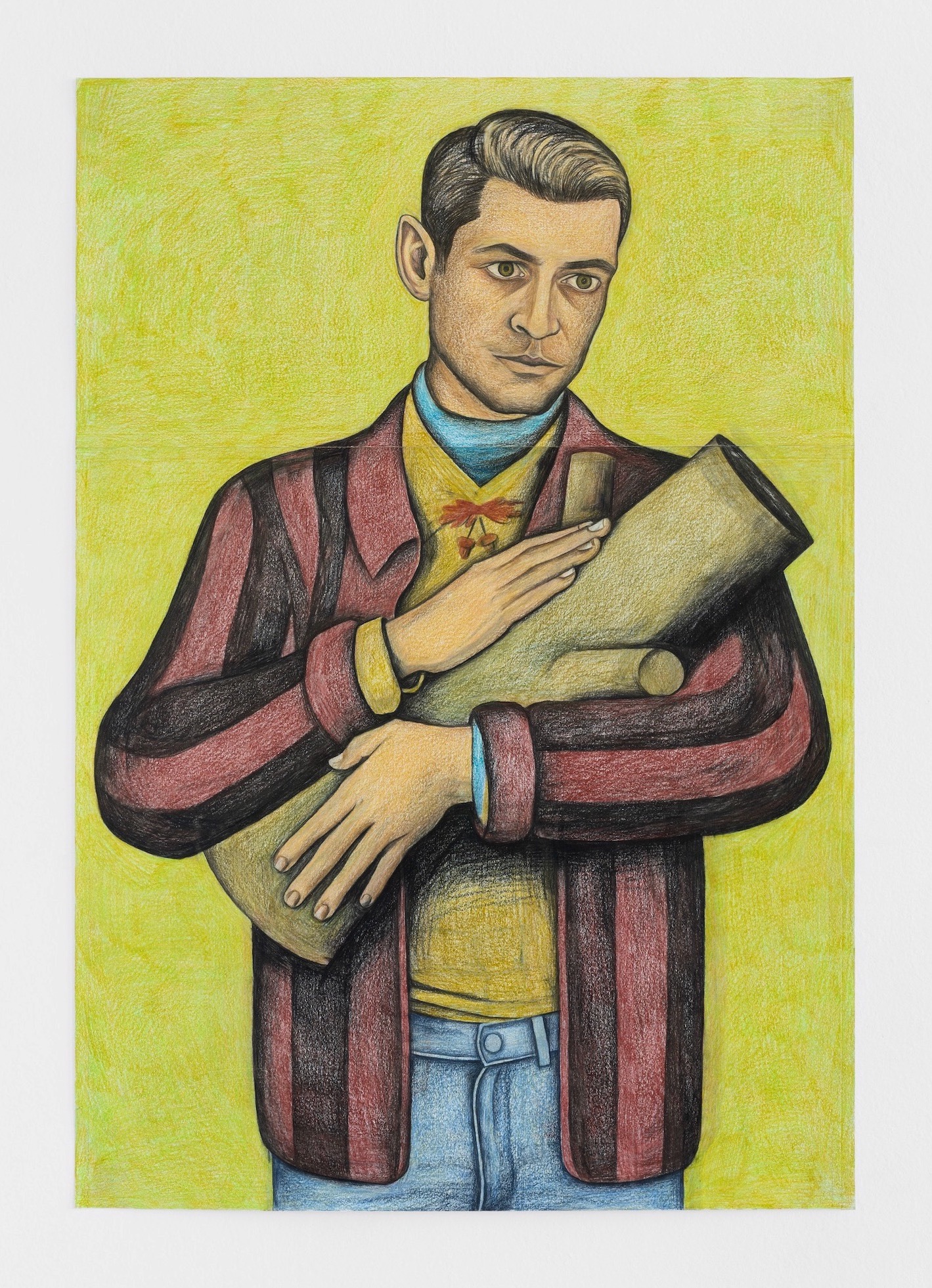 The Log, 2025, coloured pencil on paper, 89 x 61,5 cm