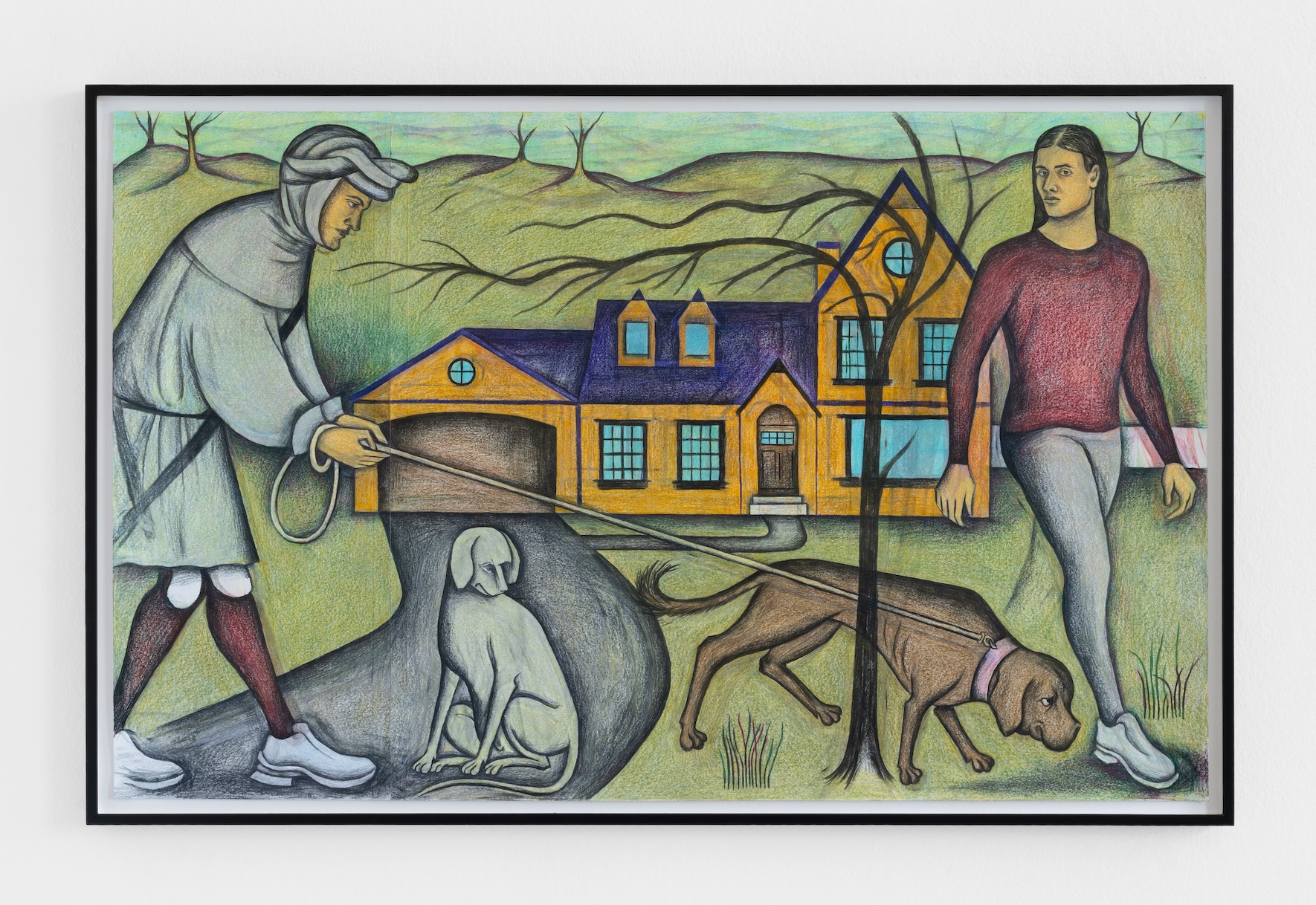 A Leash, 2023, coloured pencil on paper, 60 x 100 cm
